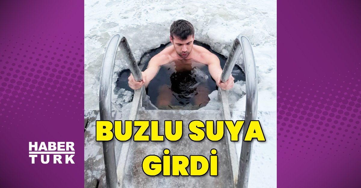 Caner Topçu, buzlu suya girdi