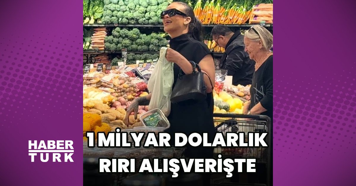Ünlü şarkıcı Rihanna market alışverişinde